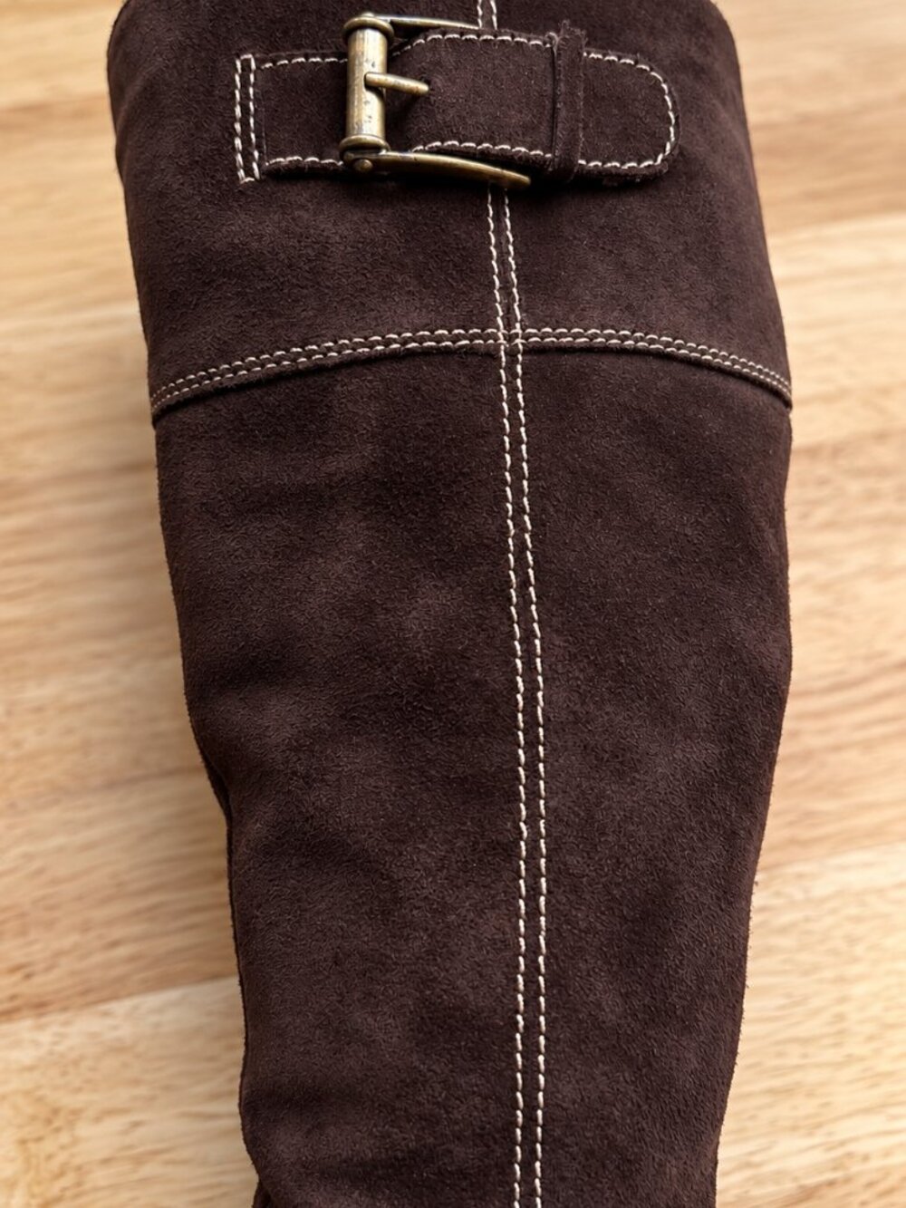 Cole Haan Brown Suede Waterproof Wedge Knee High Boots 6.5 - Picture 15 of 16